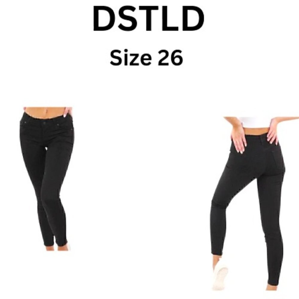 DSTLD Black Mid Rise Skinny Jeans Stretch Denim Size 26 NWT